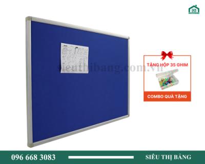 Bảng ghim nỉ màu xanh dương treo tường