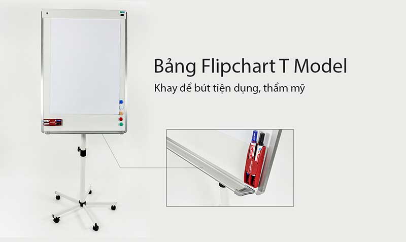 bảng flipchart t model khay để bút