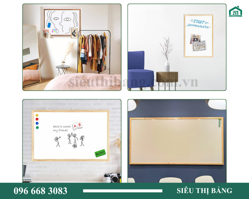 Bảng Từ Trắng Khung Gỗ Easyboard