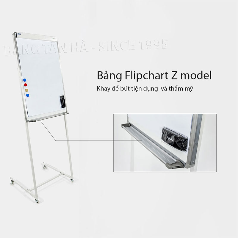 Bảng Flipchart Zebra - Khay để b&uacute;t thẩm mỹ
